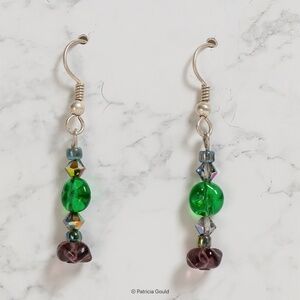 New - EA7 - Earrings, Swarovski crystal, Czech glass - one of a kind